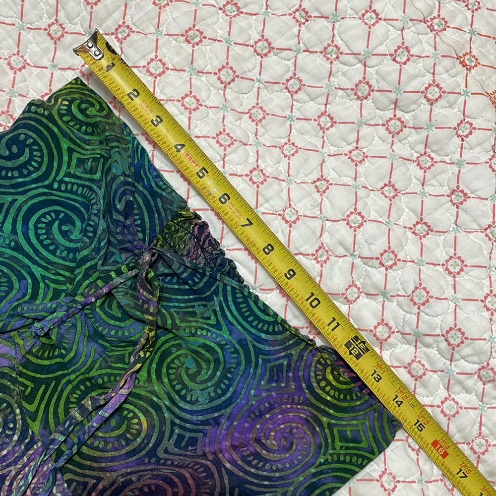 Batik, tie-dye strapless handkerchief hem  dress - Picture 8 of 9